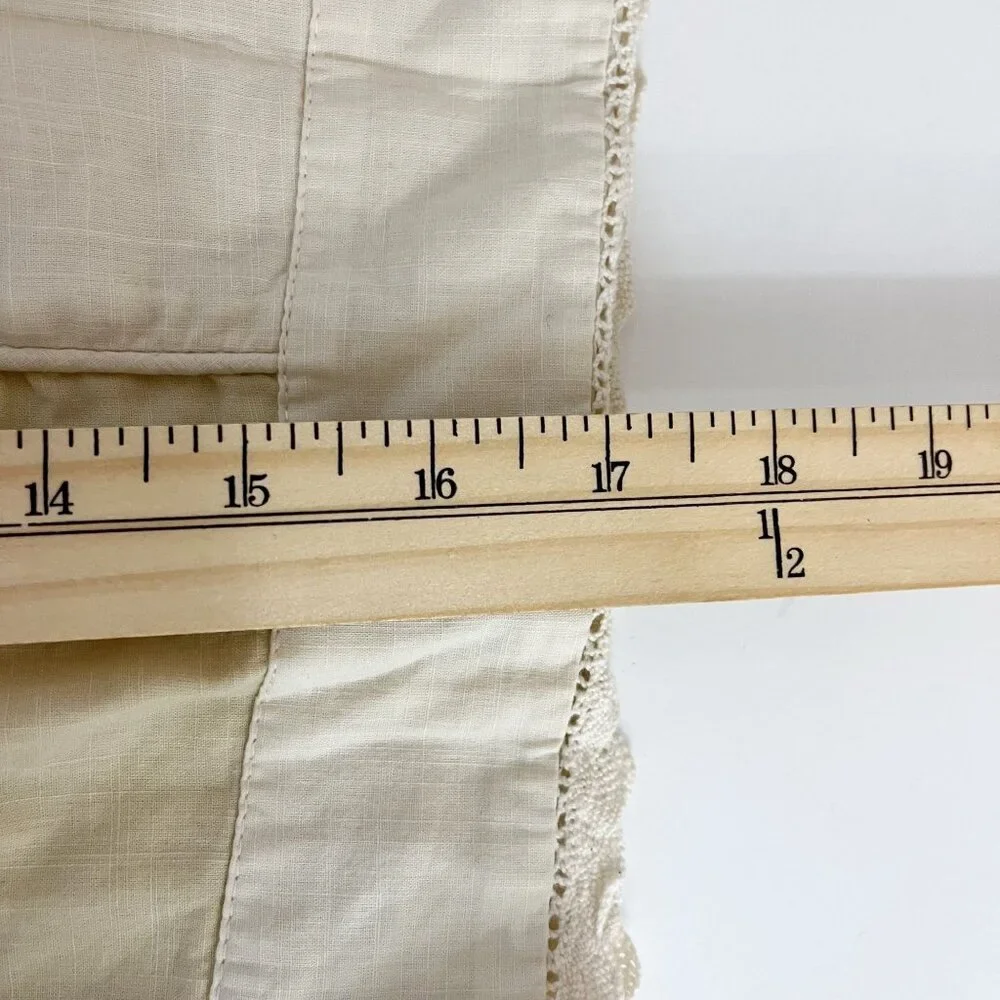 Anthropologie‎ Let Me Be Cream Puff Sleeve Sweetheart Crop Top Buttons - Size XS
